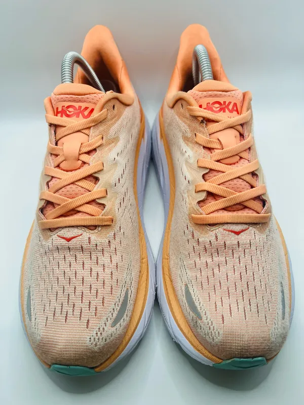 Hoka One One Clifton 8 Womens Size 9.5B Running Shoes Sneakers Cantaloupe Orange - Image 3