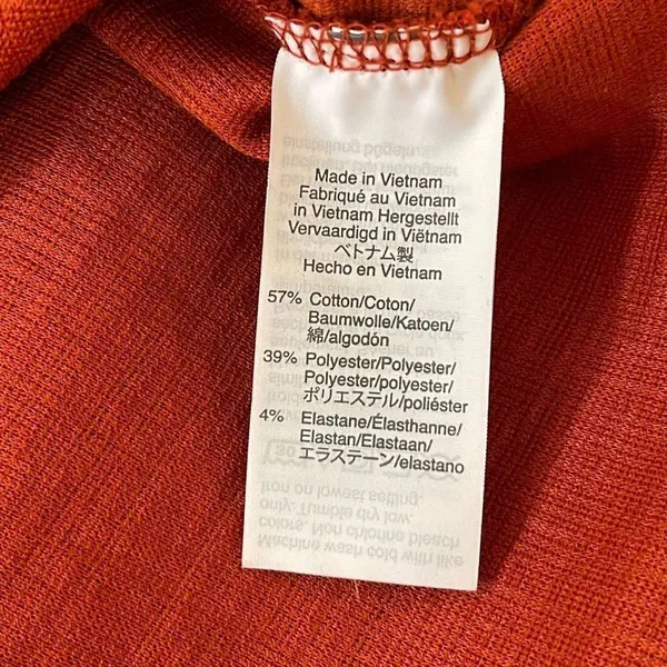 J Crew V -Neck Long‎ Sleeve Top. Size Medium. Burnt Orange - Image 5