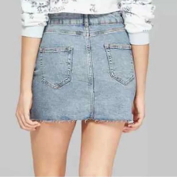 Free People Mini Blue Denim Skirt(Size 4) - Image 2