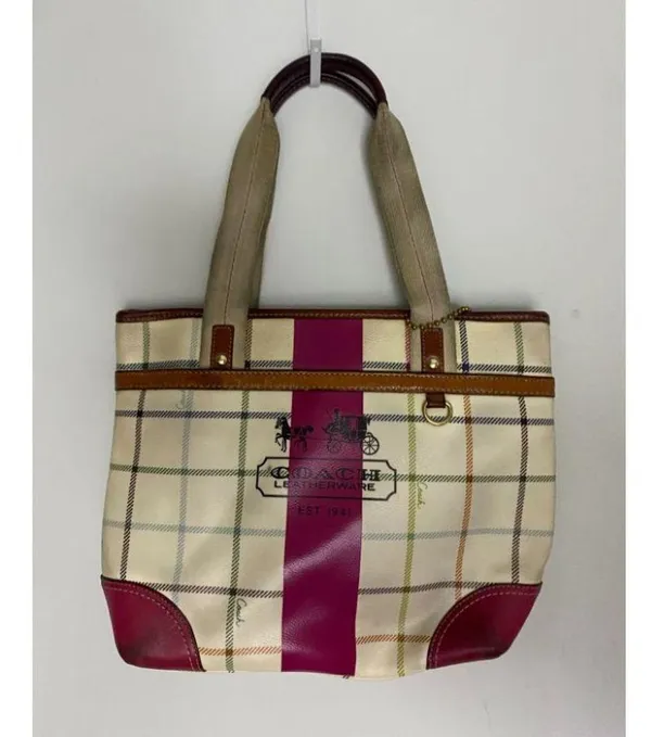 Coach Cream Red Coated Canvas Signature Handbag - Image 2