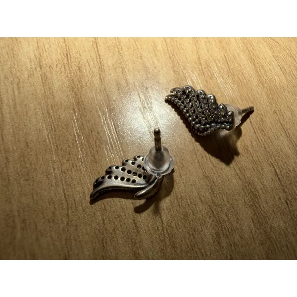 Pandora Majestic Feathers Stud Earrings Silver S925 Clear CZ 290581CZ - Image 4