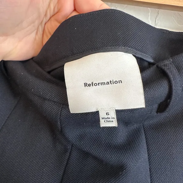 Reformation | NWOT Brynlee Wool Blend Pleated Mini Skirt & Zip Jacket Set, Navy‎ - Image 9