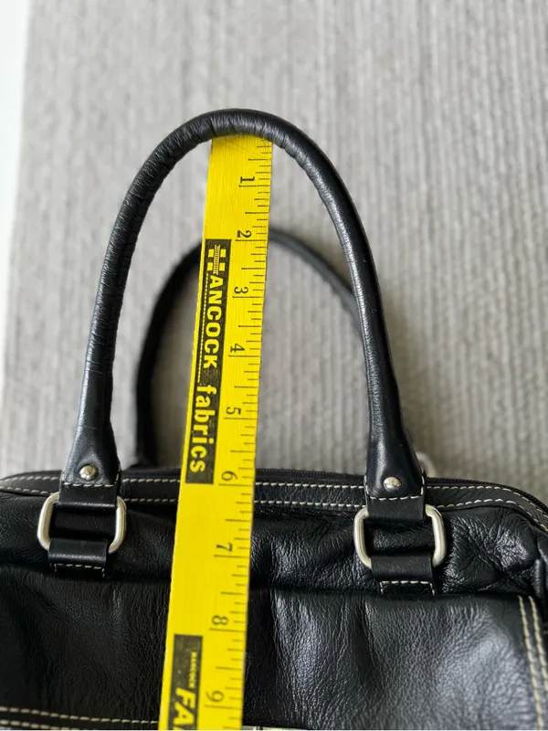 Vintage Y2K Wilson’s Leather Black Leather Purse with Oversized Silver Buckle - Image 9