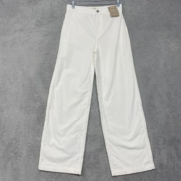 Madewell Emmett Wide Leg Corduroy‎ Pants Winter White Women's Size 25 - Image 7