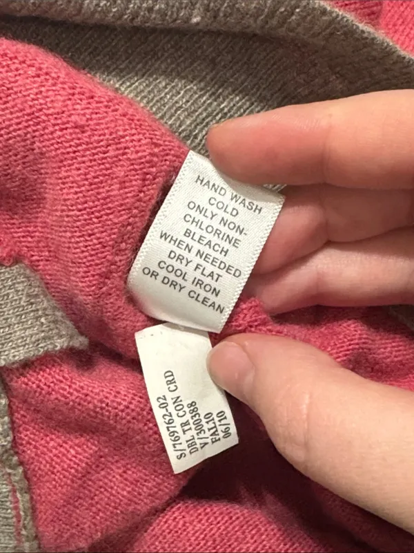 Banana Republic Cashmere Wool Raspberry V-neck Button-down Cardigan Grey Trim S - Image 11