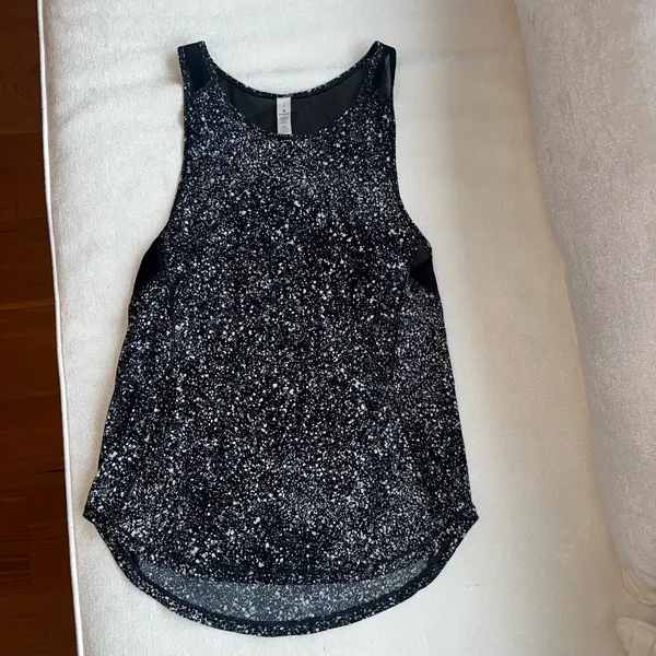 Lululemon Black White Speckled Tank Top - Image 3