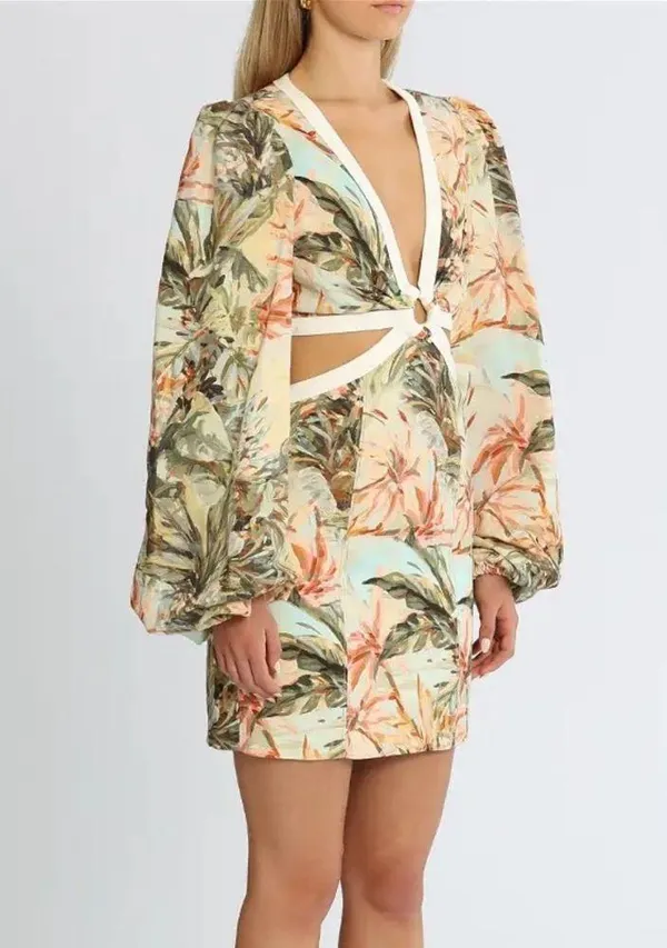 NWT Significant Other Madrid Cut-Out Floral Mini Dress - Image 3