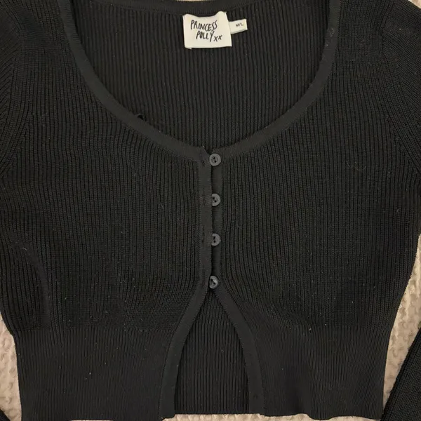 Princess Polly Black Button Going Out Top - Image 2