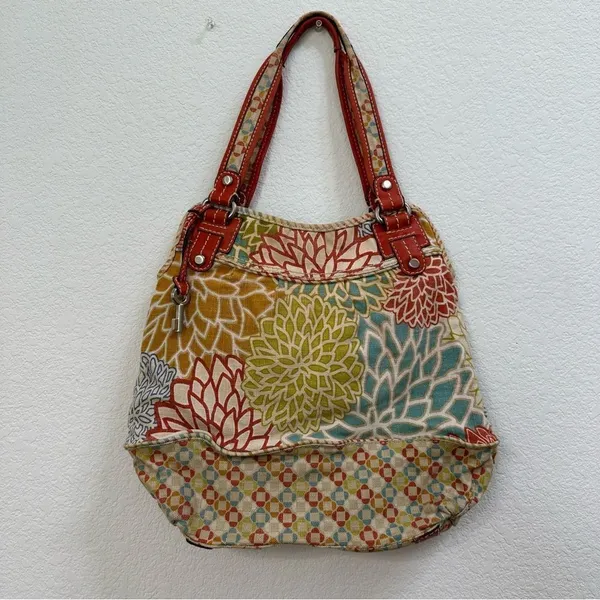 Fossil Multicolored Floral Pattern Canvas Shoulder/Handbag Medium‎ ZB 2907 - Image 11