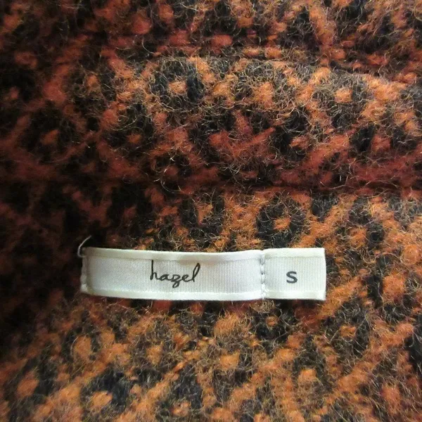 Hazel wool blend pea coat orange & black size S - Image 4