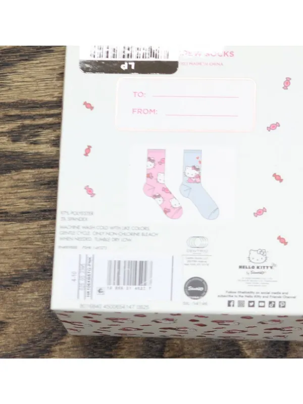 NWT Hello Kitty Womens Valentine's Day Giftable 2pack Crew Socks Pink Multi 4-10 - Image 5