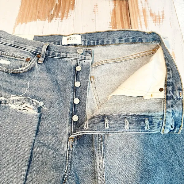 AGOLDE 90’s Pinch Waist High Rise Straight Button Fly Jeans Size 31 Endless - Image 7