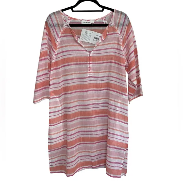 NEW Roller Rabbit East Hampton Naomi Kurta in Coral 100% Cotton - Size S - Image 3
