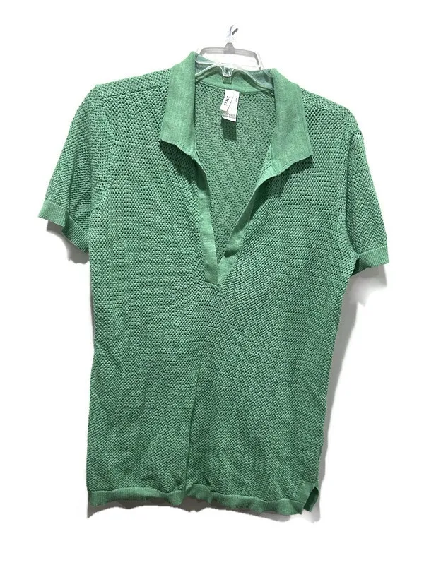 Pact Cotton Linen Knit Green Short Sleeve Swim Coverup Top Large - Image 2