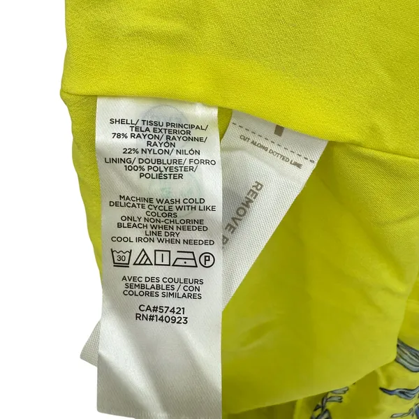 Loft Size Medium Petite Yellow Sun Dress Knee Length‎ Belted Short Sleeve Bright - Image 6