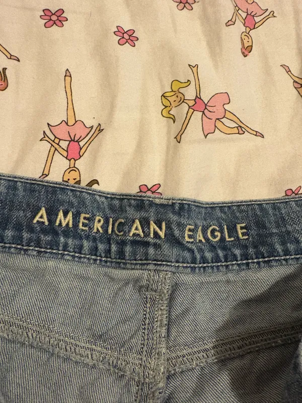 Plaid American eagle plaid shorts Blue - Image 4