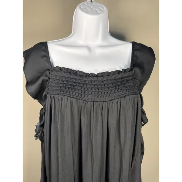 Free People Movement Want Your Love Black Smocked Mini Dress M‎ Balletcore Boho - Image 4