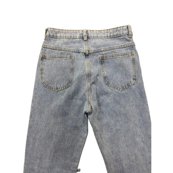 12th Tribe Jeans Small Sofia Light Wash Ankle Tie Cutout Straight Leg Denim - Image 6
