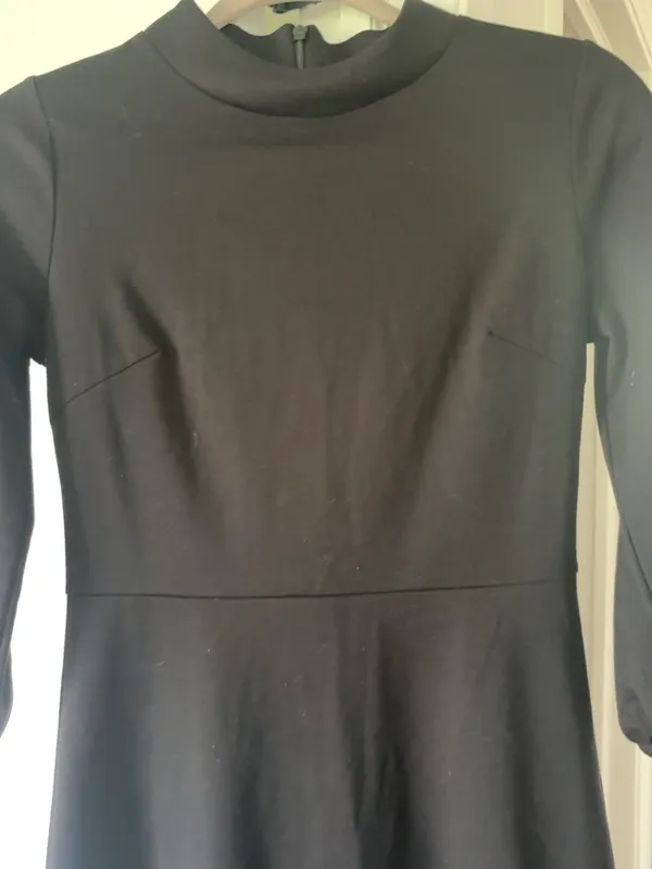 GAP Black Mock Neck 3/4 Sleeve Fit & Flare Dress Size 0 - Image 5