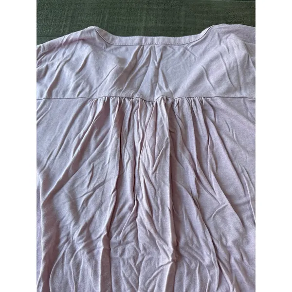 Loft‎ Women's Purple 1/4 Sleeve V Neck 3 button Top Size XL - Image 7