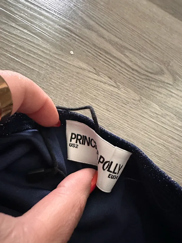 Princess Polly navy shimmery mini dress - Image 2