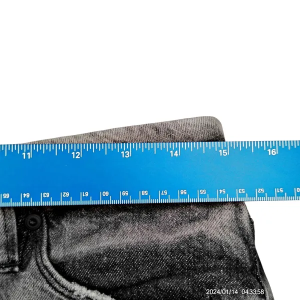 Good American The Weekender Black Denim Jeans 6/28 Straight Frayed High Rise - Image 6