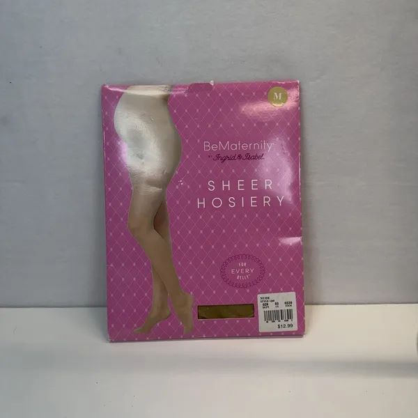 pair of Be Maternity by Ingrid & Isabel Sheer Hosiery‎ in nude, size medium - Image 4