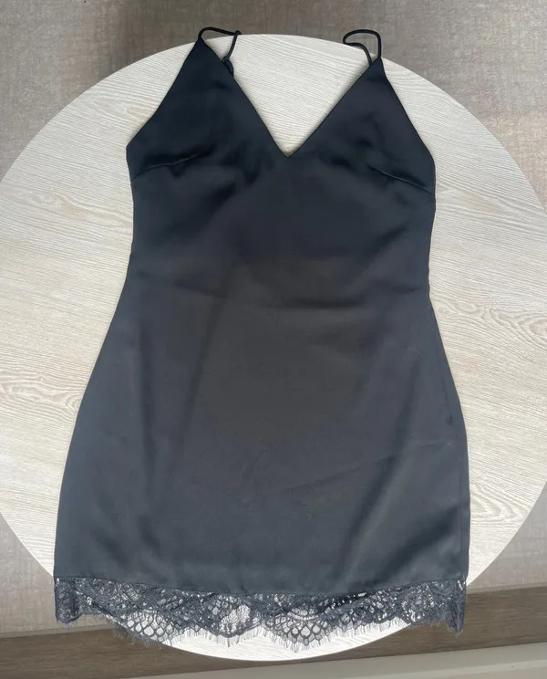 superdown Gigi Lace Hem Dress in Black - Image 5