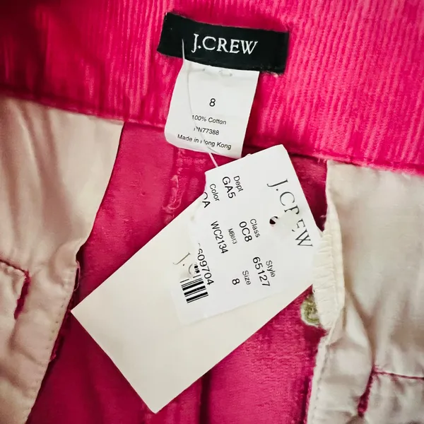 NWT NEW J.Crew Pink Cotton Corduroy Mini Skirt Embroidered‎ Preppy Boat Shoes - Image 3