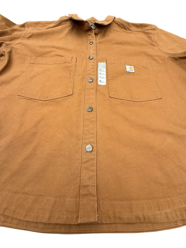 Carhartt Women’s Rugged Flex Heavyweight Duck Overshirt Shacket Brown NWT 2X - Image 2