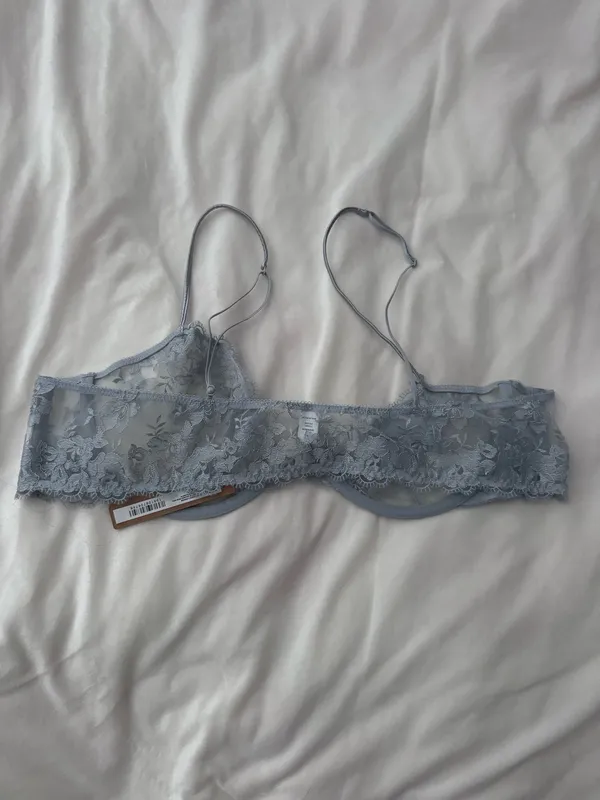 SKIMS Bra Lace Fits Everybody Underwire Blue Pearl 38C - Image 3