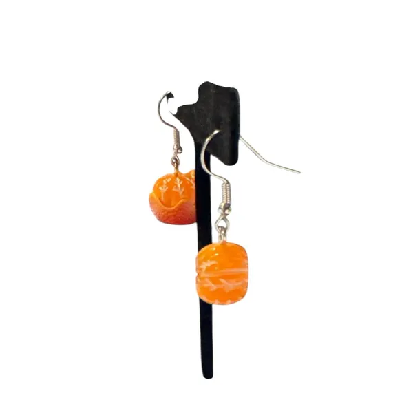 Orange‎ Fruit Slice Earrings - Image 6