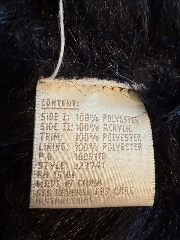 Jones New York Women’s Small Black Faux Suede Faux Fur Lined Coat - Image 6