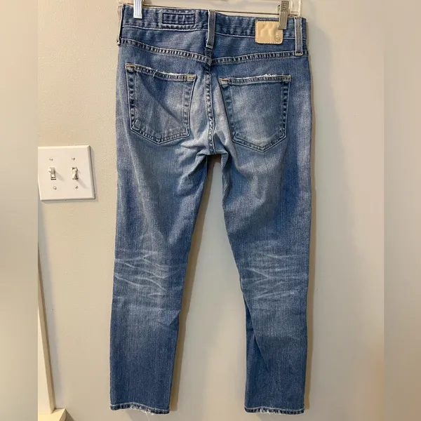 AG The Ex Boyfriend Slim faded distressed cropped jeans 24R. Straight. Stetch - Image 3
