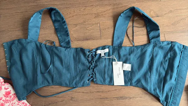 Teal corset top Blue - Image 3