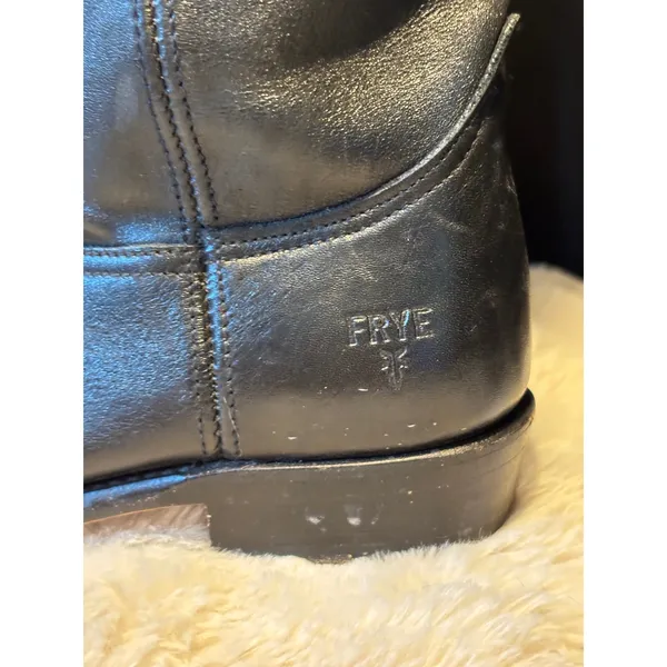 Frye Campus 14L Black Leather Tall Riding Boots Made in Spain 77070 Womens 6 M - Image 3