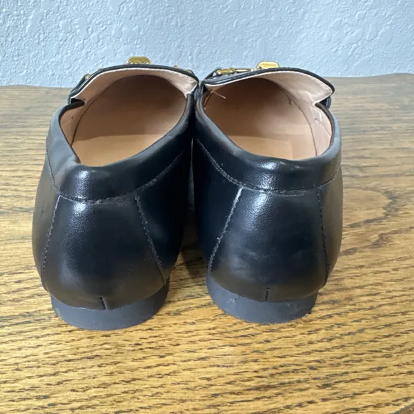 C. Paravano Black Loafers Moccasins w/ Gold Buckle Womens Size 38 US 7.5 Preppy - Image 4