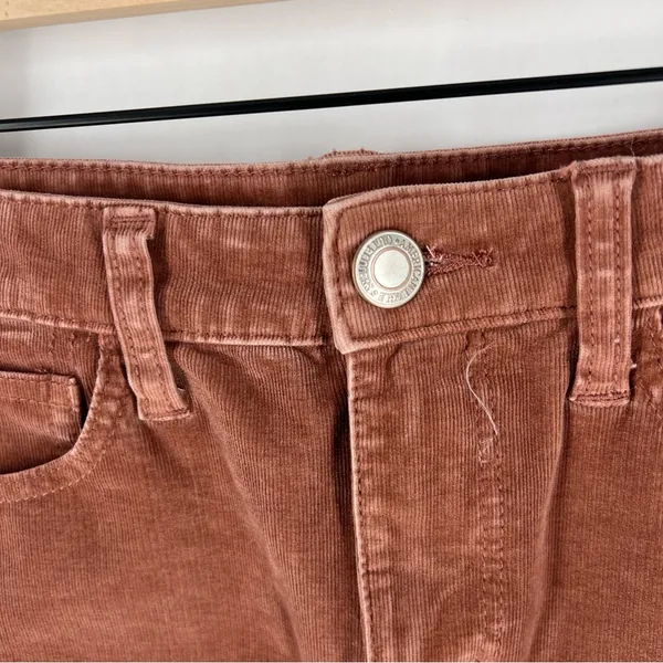American Eagle Size 2 Stretch Corduroy Distressed Cutoff High Rise Mini Skirt‎ - Image 2