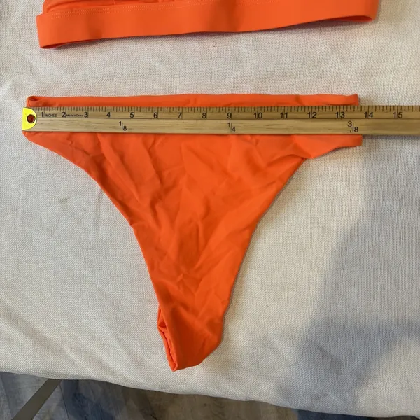 Bikini Women's Medium Orange Hi-Waist Hi-Cut Thong NEW Sexy Swimwear - Image 4
