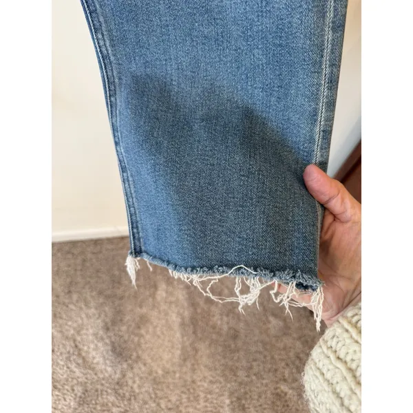 Mother Tripper Ankle Fray Jeans Womens 32 Blue Distressed Raw Hem Bohemian - Image 8