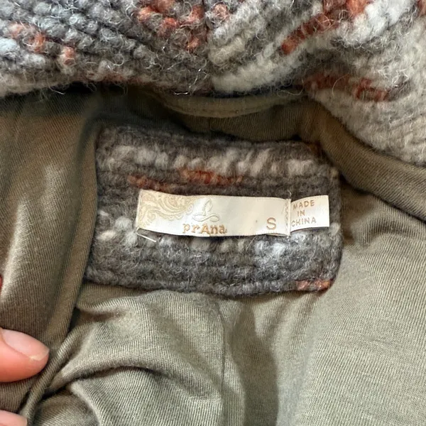 Prana Arria Wool‎ Blend Marble Chunky Knit Collared Jacket Size Small - Image 4