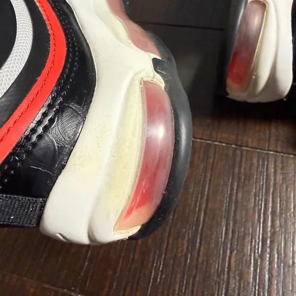 Nike Air Max 97 Black White Red Croc Print Sneakers Chicago Bulls Shoes Womens 8 - Image 5