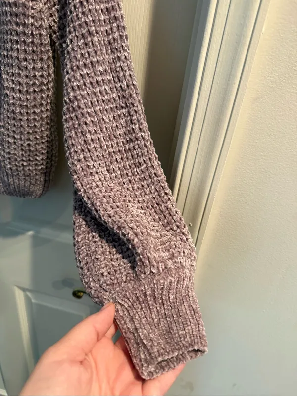 Altar'd State Mauve Waffle-Knit Crew Sweater - Image 9