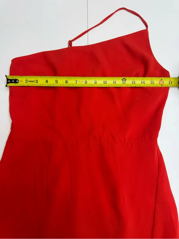 Lovers + Friends Red Asymmetrical One-Shoulder Midi Dress Size M - Image 8