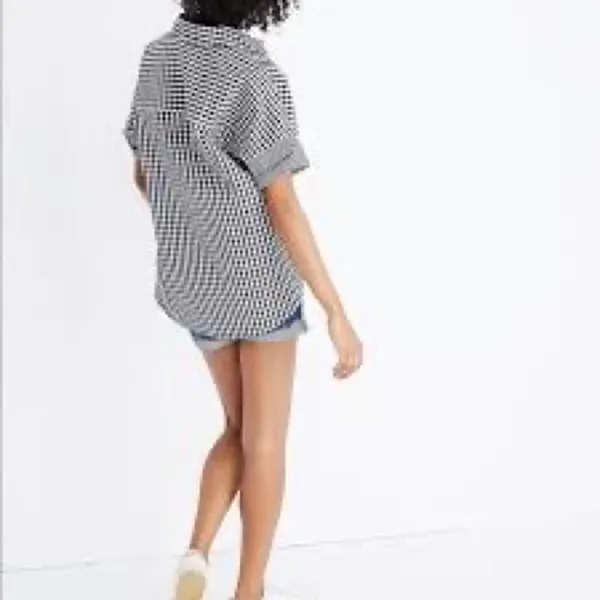 Madewell• Gingham-Play Button-Down Shirt Size S D40‎ - Image 4