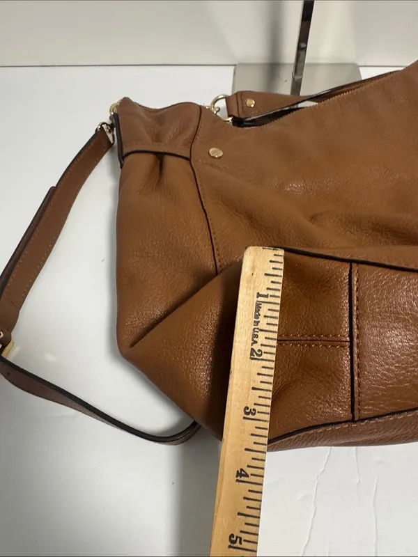 Michael Kors Leather Tassel Fringe Shoulder Bag with Crossbody Strap Brown - Image 10