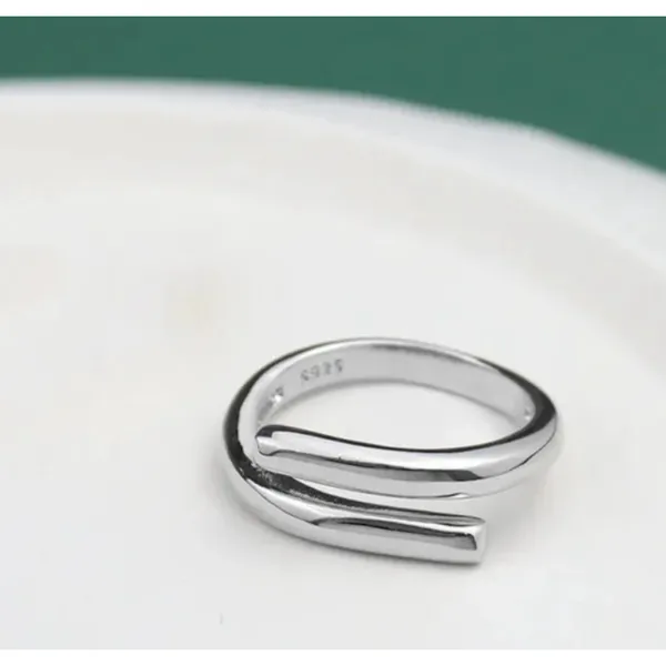 Boutique Unisex Solid Wrap‎ 925 Sterling Silver Band Ring, Adjustable - Image 14
