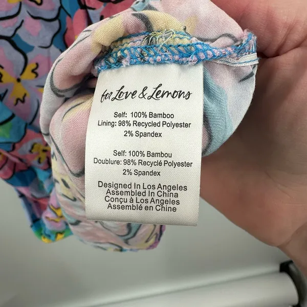 For Love‎ and Lemons Yasmin Blue Pink Mini Dress Size Medium - Image 5