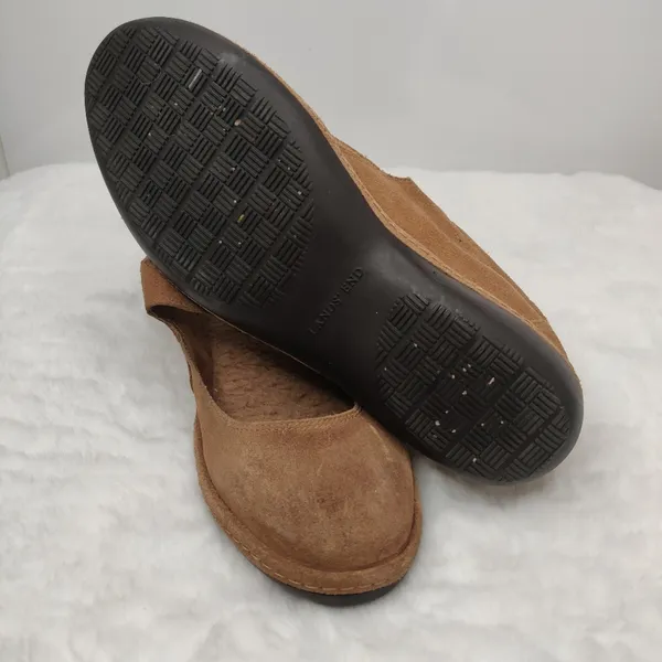 Tan Suede Mary Janes by Lands end sz 8 - Image 6