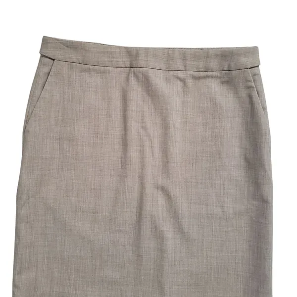 Twinhill Skirt Womens 6 Beige Wool Blend Crosshatch Business - Image 3